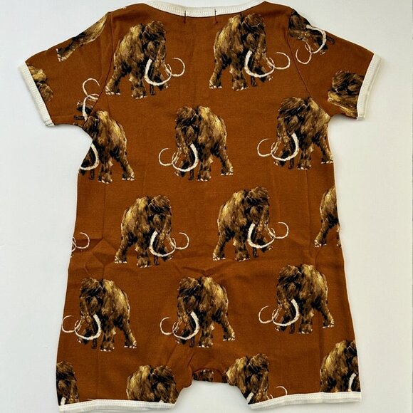 NWT Milkbarn Woolly Mammoth Organic Cotton Shortall Unisex Size 12-18 Months - Picture 5 of 7
